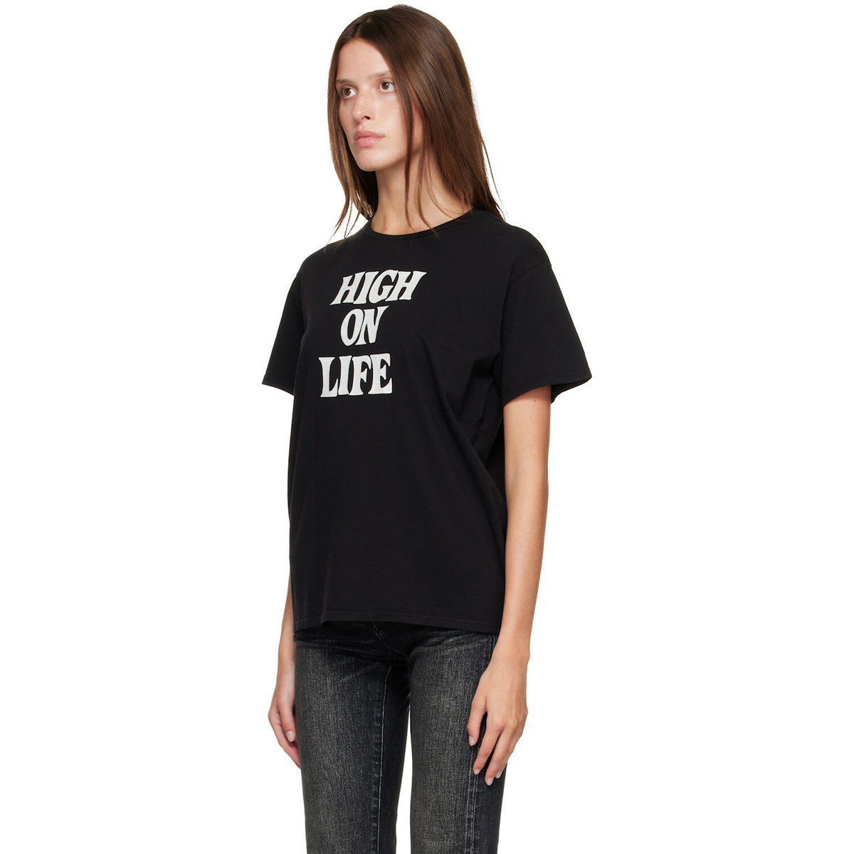 R13 Black 'High On Life' Boy T-shirt