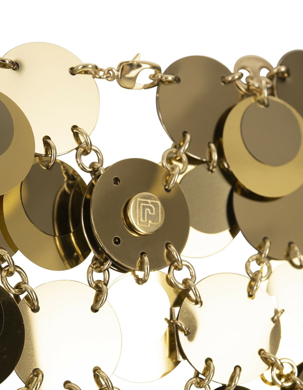 Paco Rabanne Mini Skirt With Golden Mirror Effect Discs