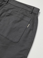 Folk - Tapered Pleated Cotton-Blend Twill Trousers - Gray