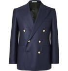 Husbands - Gainsbourg Slim-Fit Double-Breasted Wool Blazer - Blue