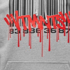 VTMNTS Men's Graffiti Big Barcode Hoodie in Grey Melange