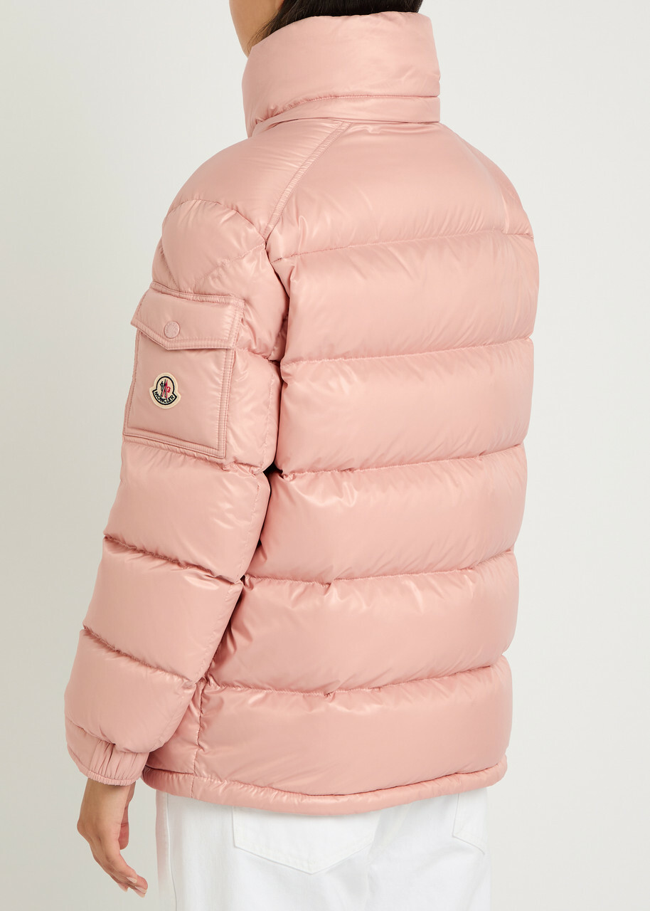 Moncler Maire Padded Hooded Laqué Nylon Jacket Light Pink