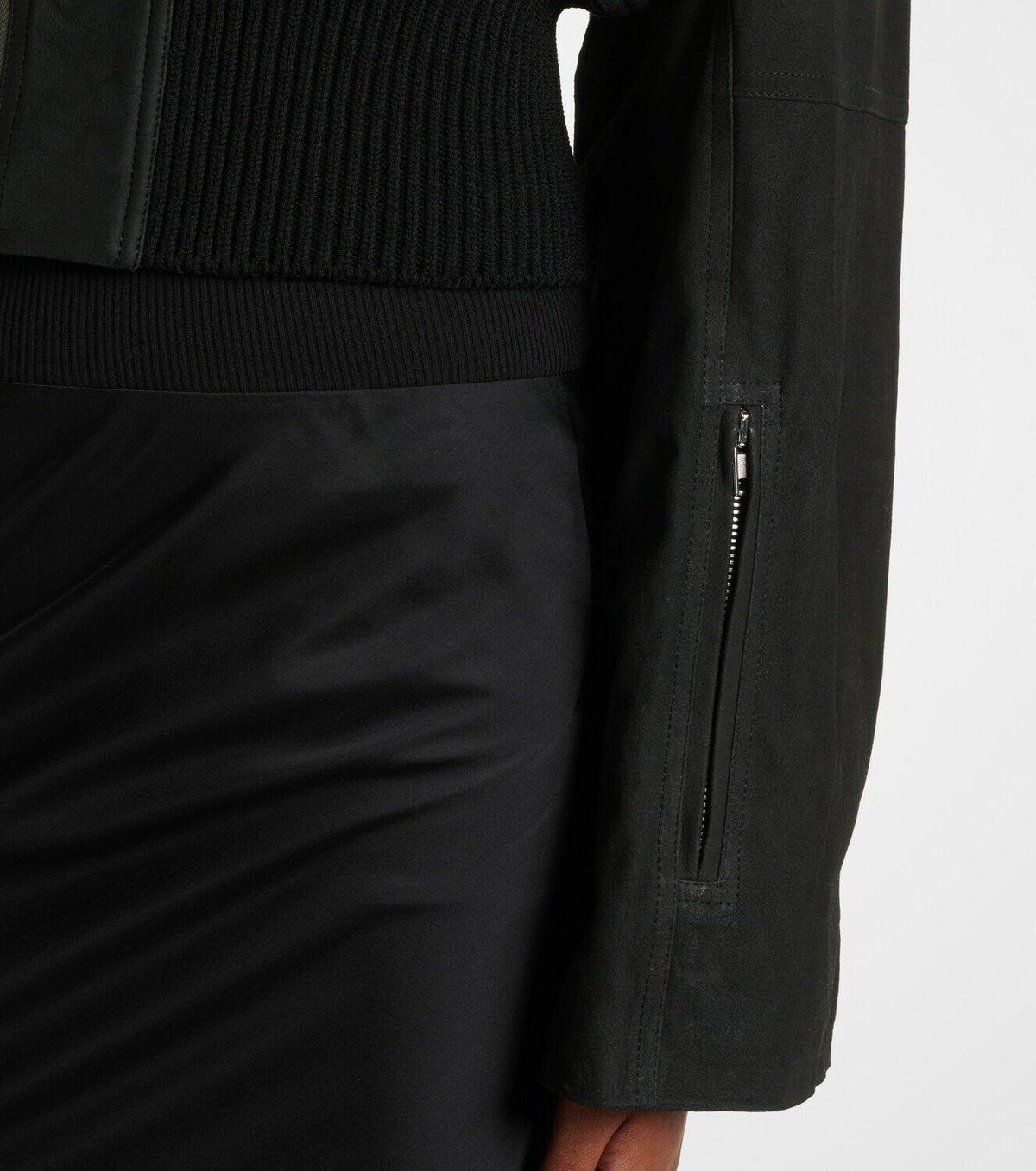 Rick Owens Scarf Flight leather jacket