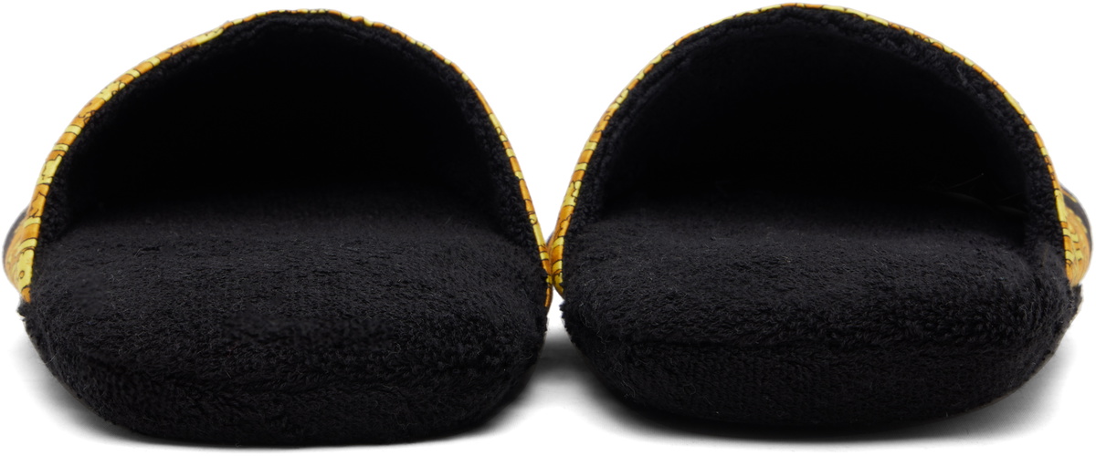 Versace Black 'I Heart Baroque' Slippers