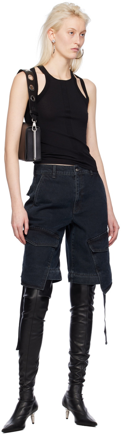 Dion Lee Black Sculpt Muscle Tank Top