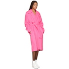Helmut Lang Pink Alpaca and Wool Coat