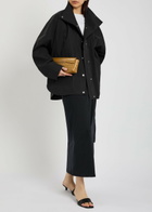 Toteme Funnel-neck Cotton-blend Poplin Jacket Black