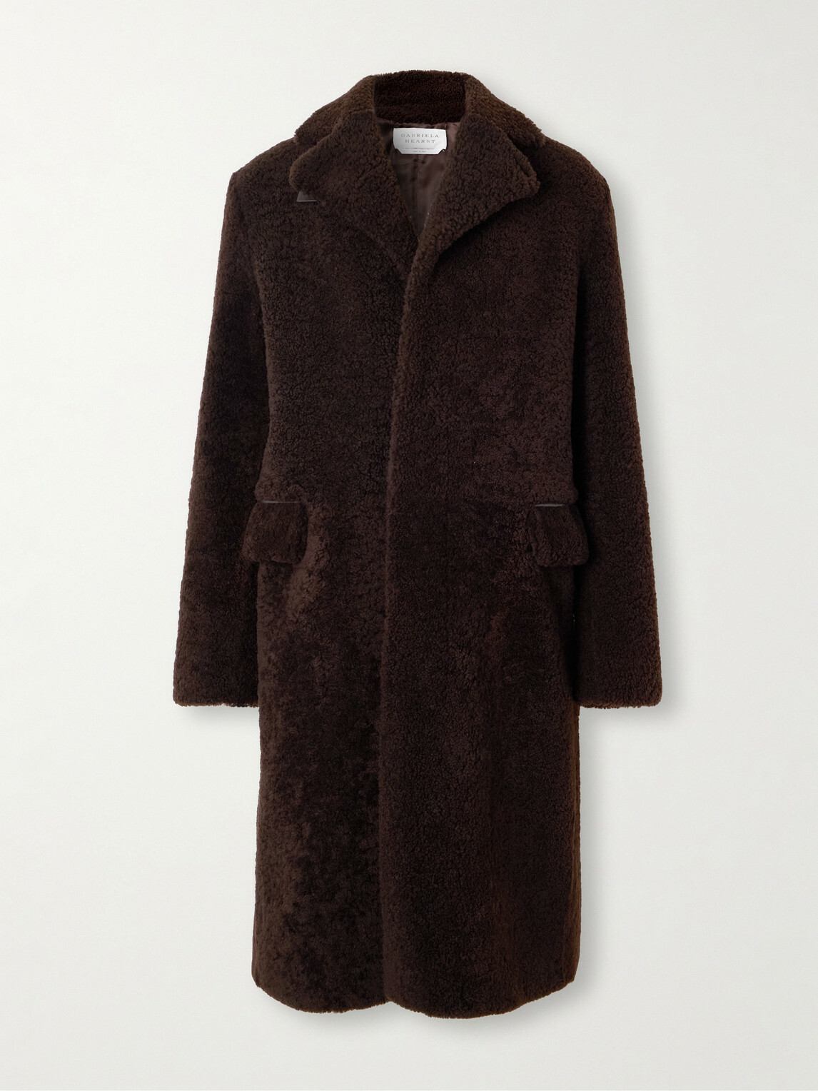 Gabriela Hearst - Leather-Trimmed Shearling Car Coat - Brown