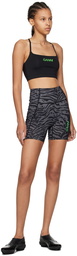 GANNI Gray & Black Active Shorts