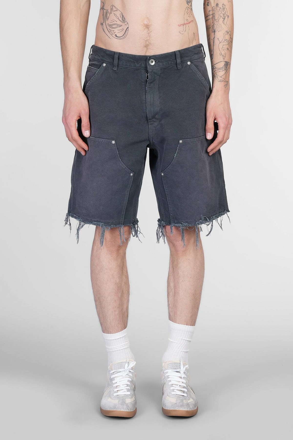 ボトムス Maison Marelle / 36m Maison Margiela Shorts In Grey Denim Maison Margiela