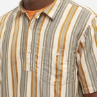 Kestin Men's Short Sleeve Granton Shirt in Ochre Stripes