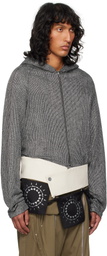 STRONGTHE Silver & Black Talisman Belt Hoodie