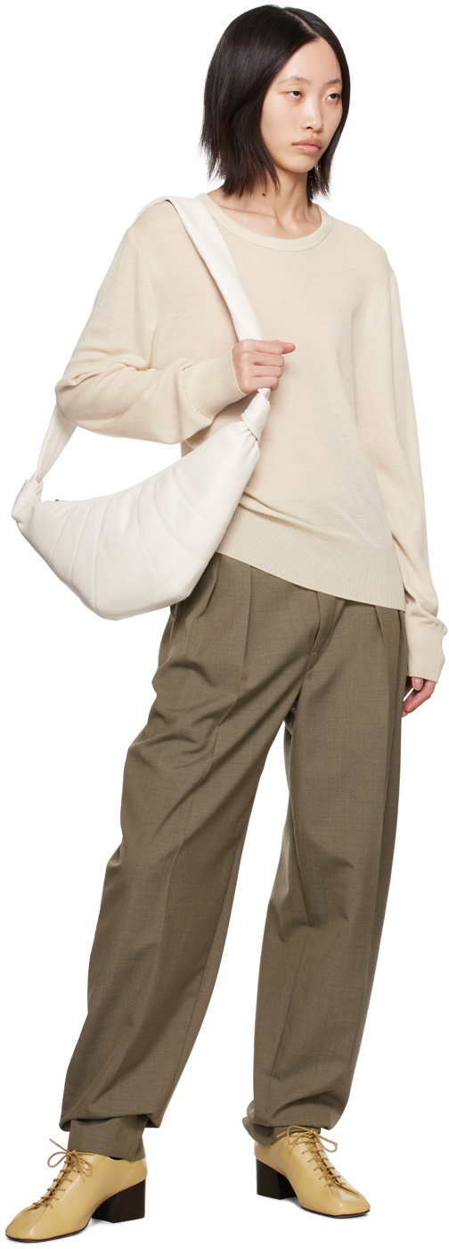 LEMAIRE Taupe Pleated Tapered Trousers Lemaire