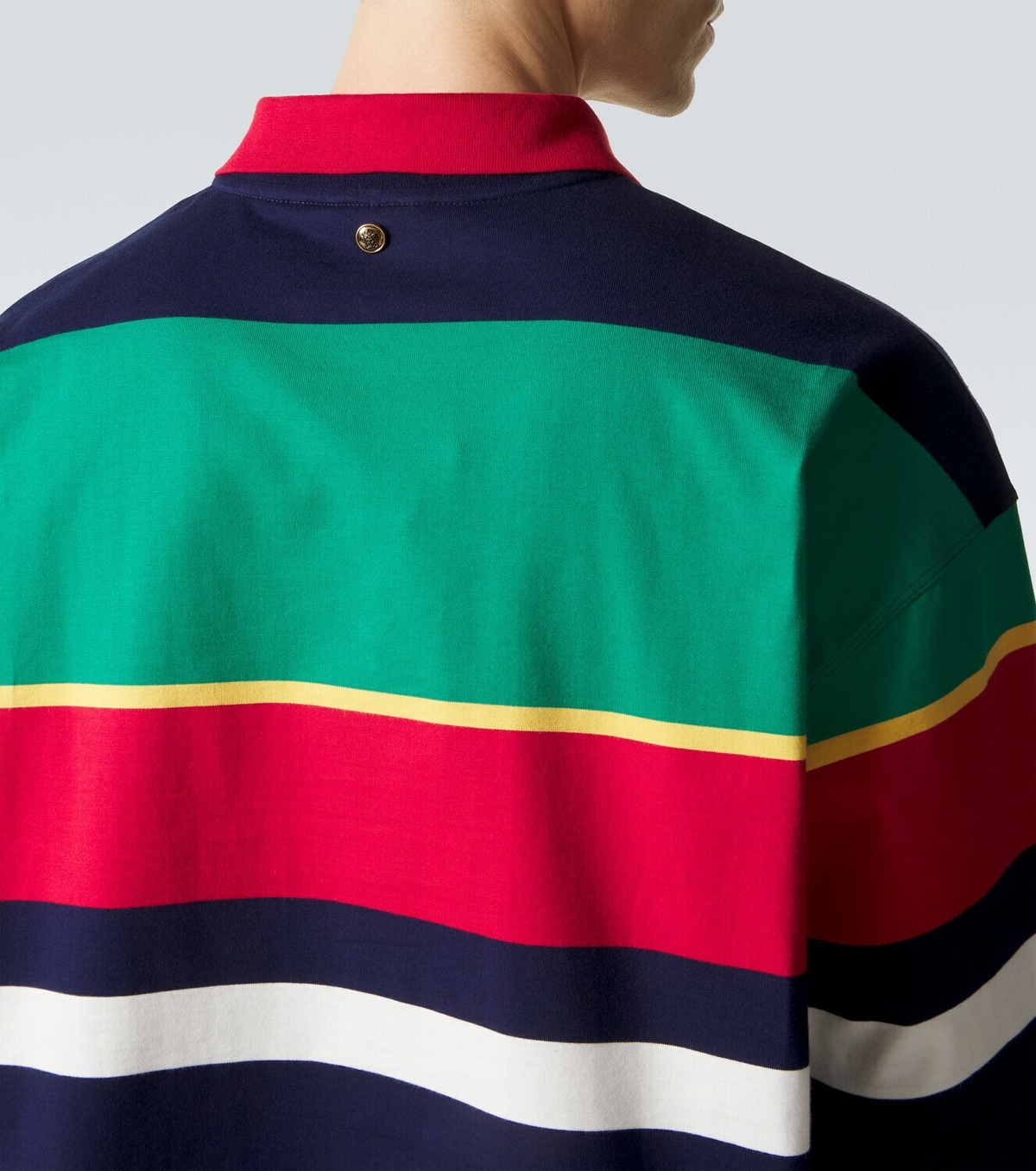 Versace Colorblocked cotton jersey polo sweatshirt