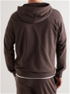 Calvin Klein Underwear - Logo-Embroidered Cotton-Blend Jersey Hoodie - Brown