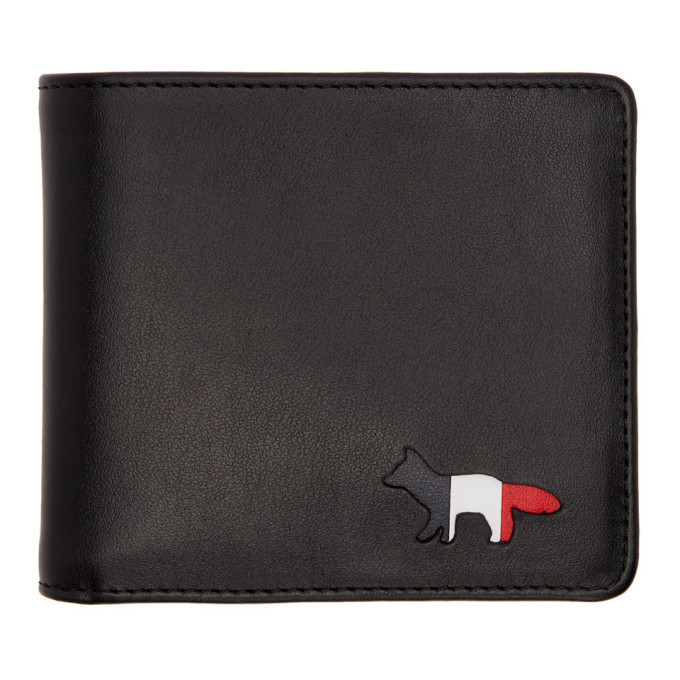 Photo: Maison Kitsune Black Tricolor Logo Wallet