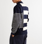 nanamica - Striped COOLMAX Cotton-Blend Jersey Mock-Neck Sweatshirt - Blue