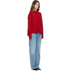 St. Agni Red Milano Knit Scarf Sweater