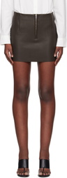 REMAIN Birger Christensen Brown Bonded Leather Miniskirt