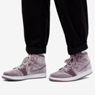 Air Jordan Women's 1 Mid Velvet W Sneakers in Purple Smoke/White