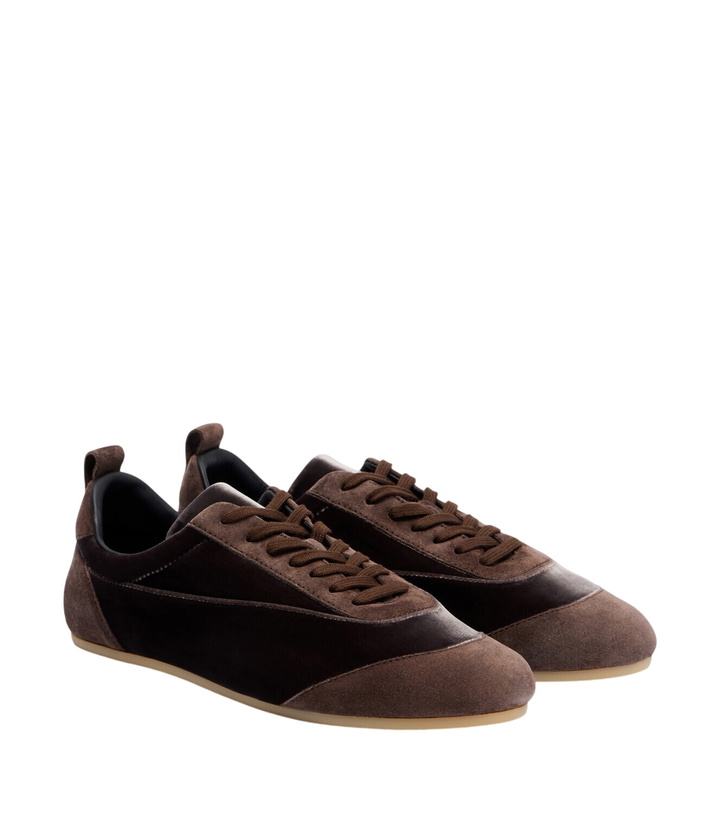 Photo: Jil Sander Etage suede-trimmed velvet sneakers