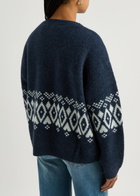 Kitri Felicia Fair Isle Knitted Cardigan Navy