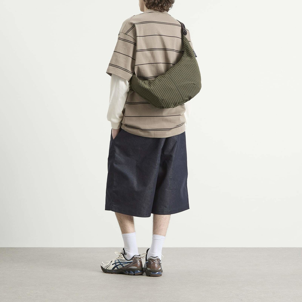Comme des Garçons Homme Men's Shoulder Bag in Khaki/White 