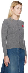 COMME des GARÇONS PLAY Gray Heart Patch Cardigan