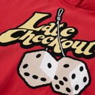 Late Checkout Dice Popover Hoodie in Red