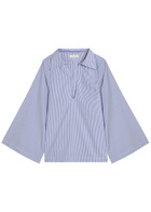 Faithfull The Brand Gaia Striped Cotton-poplin Blouse Blue