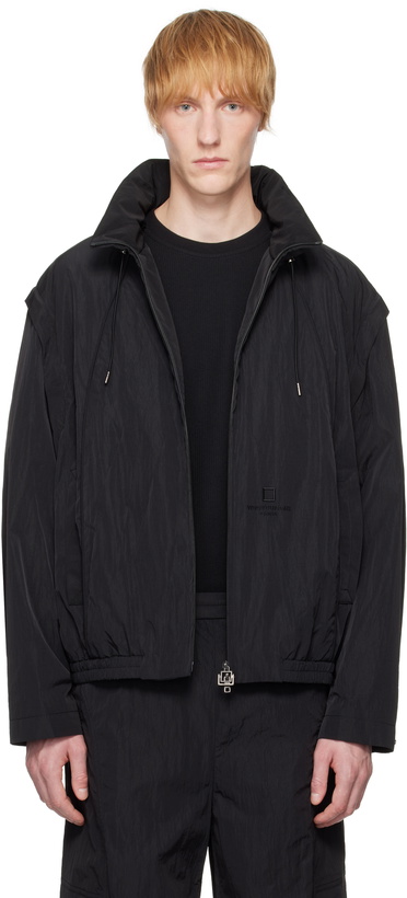 Photo: WOOYOUNGMI Black Nylon Track Jacket