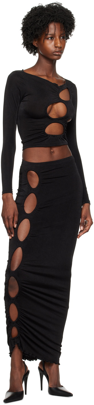 TYRELL SSENSE Exclusive Black Blouse & Midi Skirt Set