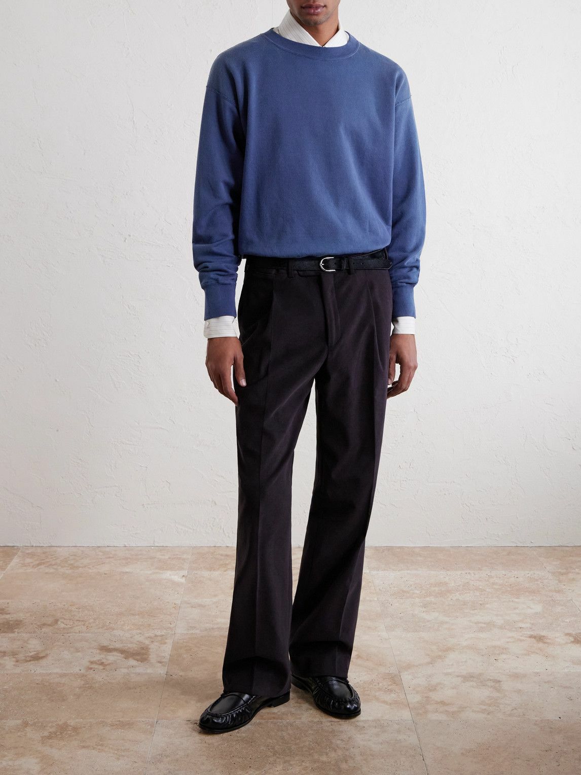 Auralee - Cotton-Jersey Sweatshirt - Blue
