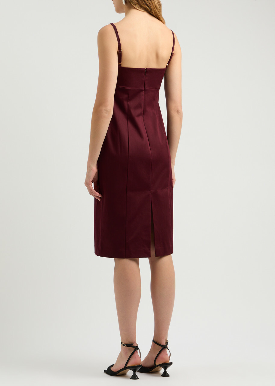 Clea Arlet Stretch-cotton Dress Dark Red