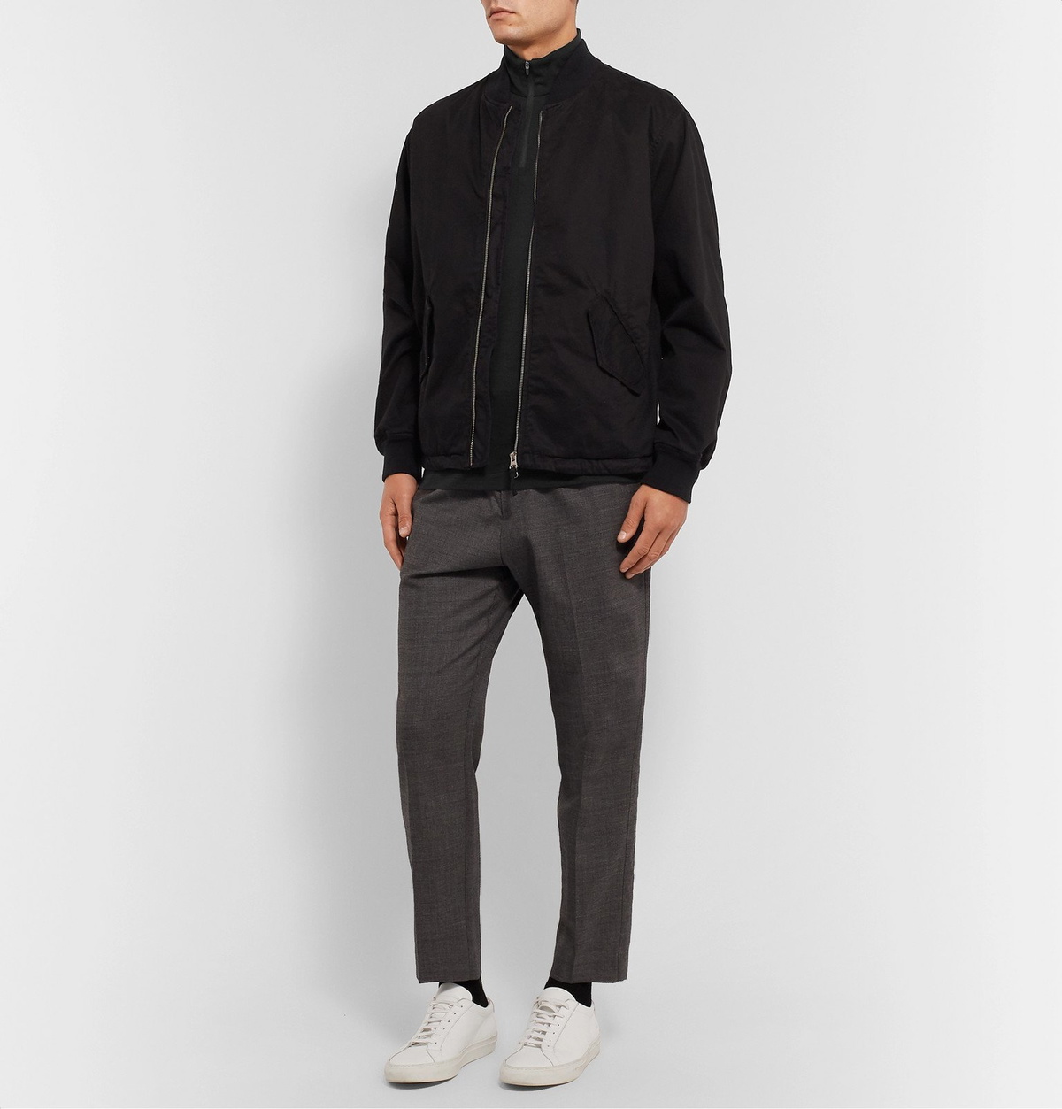 Sunspel - Merino Wool Half-Zip Sweater - Black Sunspel