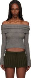 GUIZIO Gray Marlowe Top