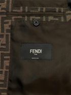Fendi - Slim-Fit Logo-Jacquard Blazer - Brown