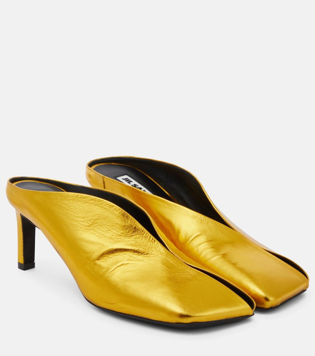 パンプス JIL SANDER Leather pumps JIL SANDER Whipstitched Square-Toe Leather Pumps | endource