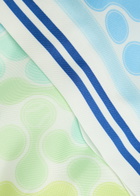 Casablanca Tennis Tile Patterned Silk Shorts Blue