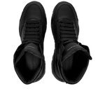 Alexander McQueen Men's Court Mid Nappa Leather Sneakers in Black/Black