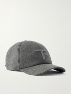 TOM FORD - Leather-Trimmed Logo-Embroidered Cashmere Baseball Cap - Gray
