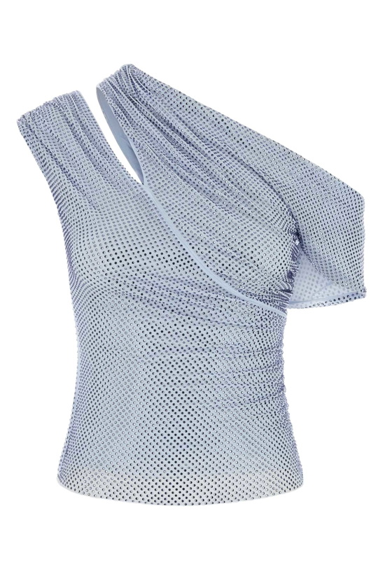 Photo: self-portrait Embellished Stretch Mesh Top