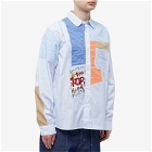 Junya Watanabe MAN x Roy Lichtenstein Broadstripe Shirt in Blue/White