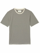 Folk - Striped Cotton-Jersey T-Shirt - Gray