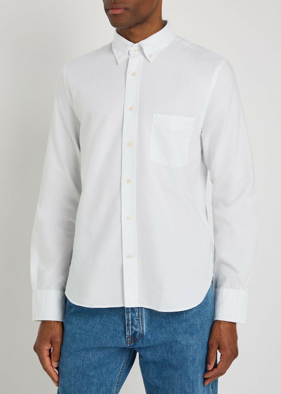 Officine Générale Cotton Oxford Shirt White