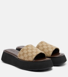 Gucci GG canvas platform slides