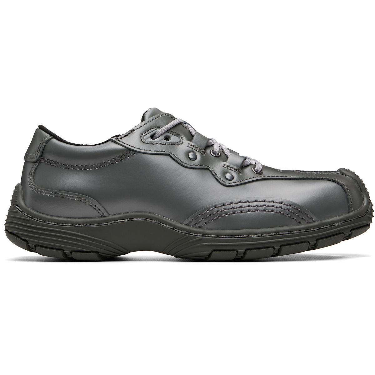 Dr. Martens Gray Aurix Satin Finish Leather 5I Sneakers