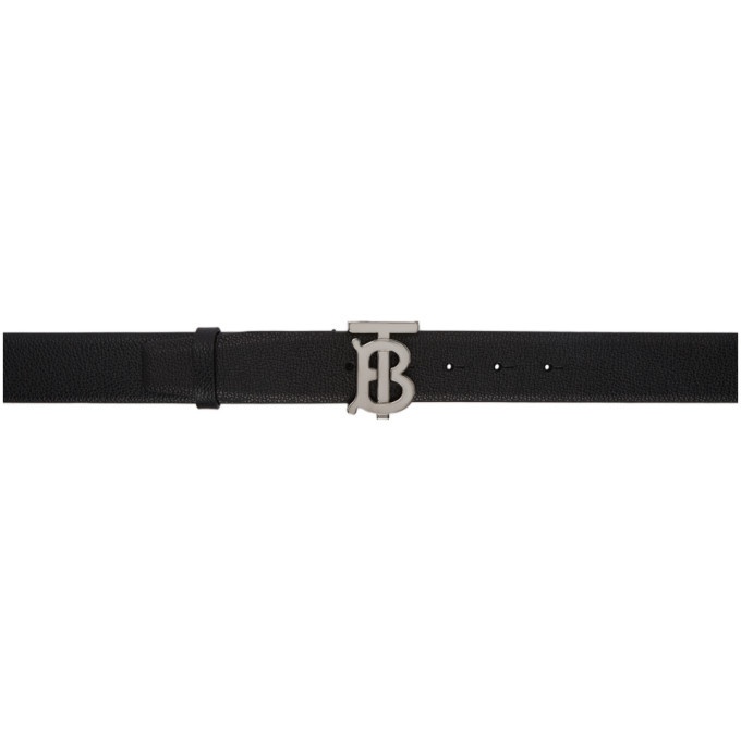 Photo: Burberry Black Grainy Leather Monogram Belt