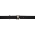 Burberry Black Grainy Leather Monogram Belt