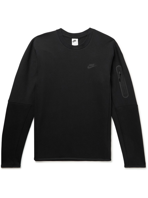 Photo: Nike - Sportswear Cotton-Blend Tech Fleece Sweatshirt - Black